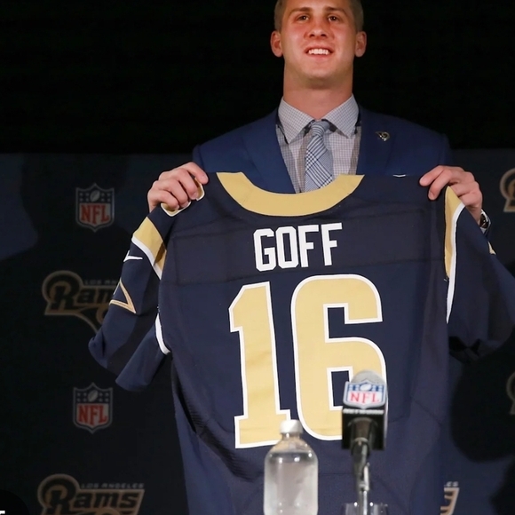 Nike Rams Jersey Navy and Gold - Picture 2 of 9